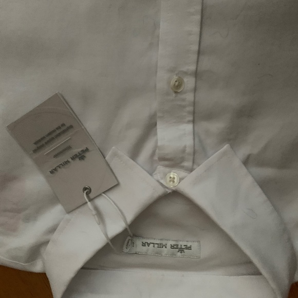 Peter Millar Sport Shirt Womens Button Down Large White NWT MSRP $105 - Picture 3 of 9